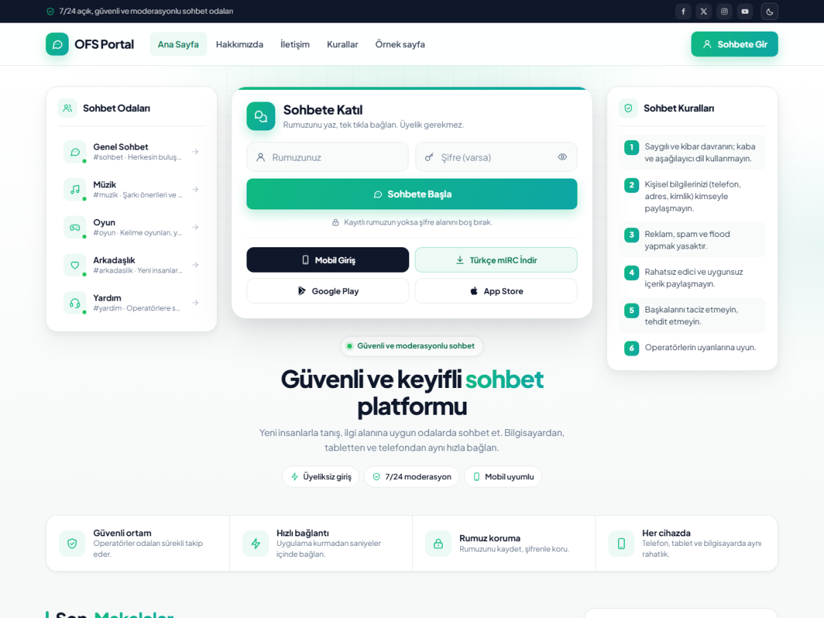 OFS Portal ekran görüntüsü